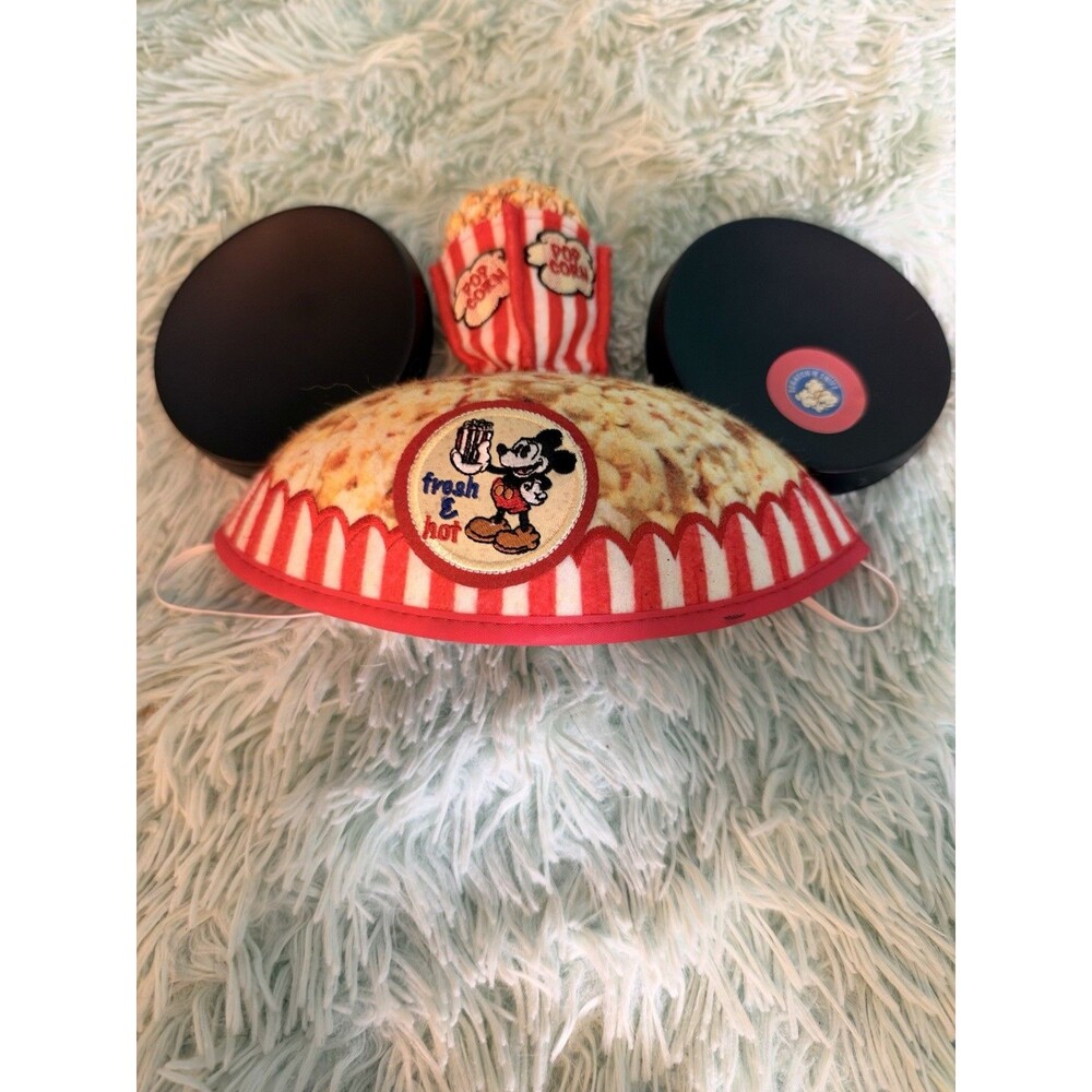 RARE Vintage Disney Parks World Mickey Mouse Popcorn Hat Ears Scratch N' Sniff